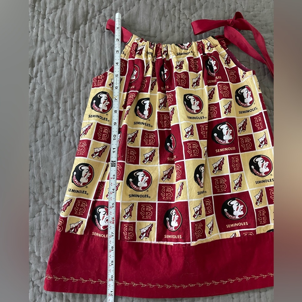 FSU Florida State University Seminoles Girls’ Halter Sack Dress Approx 3T - Picture 2 of 3